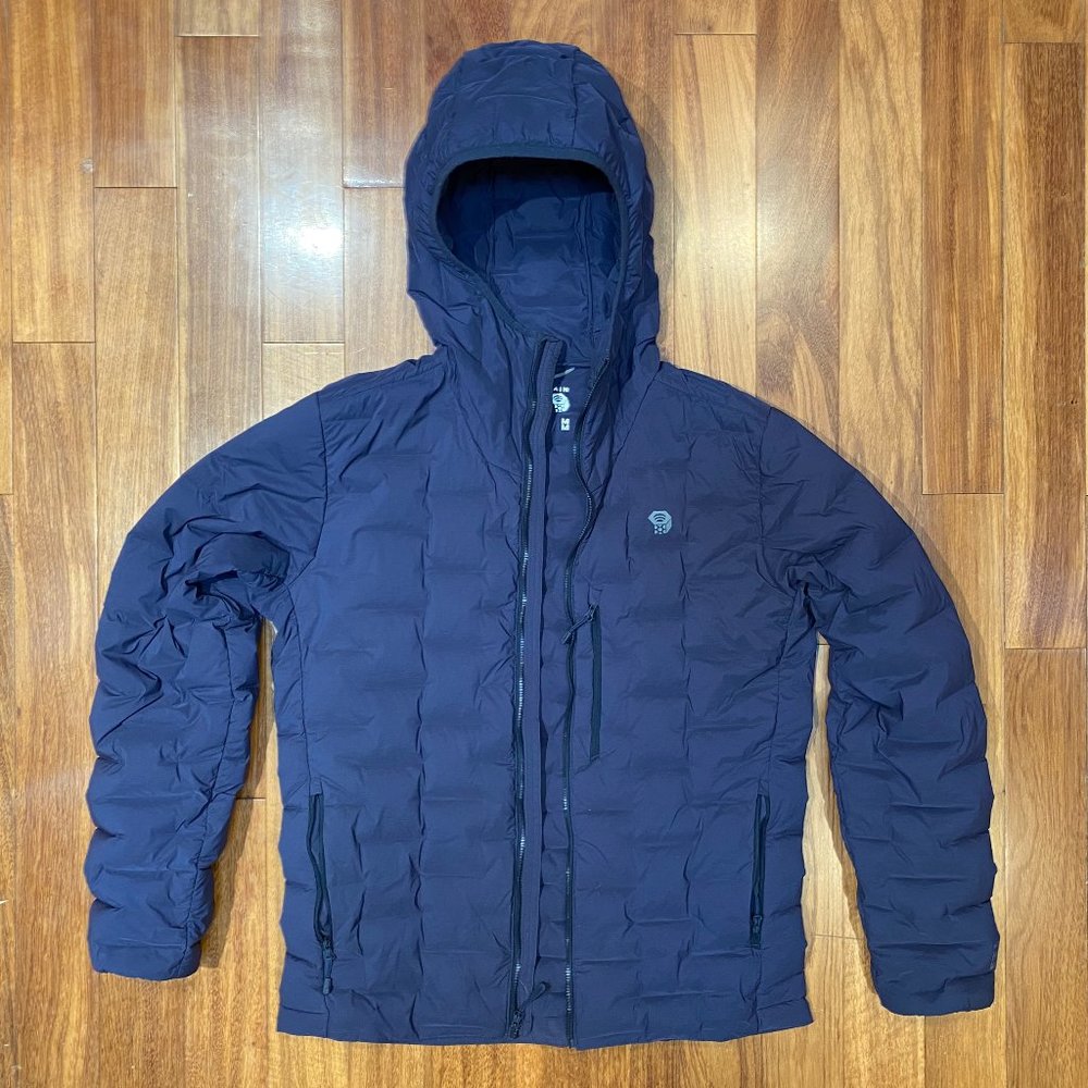 Mountain Hardwear Stretchdown Hoody Jacket Navy Men's Medium Great Condition